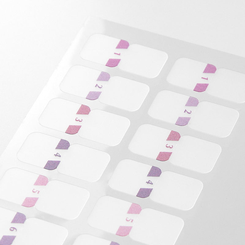 Midori Sticker Index Label S Chiratto Numbers Pink bei Nauli and Stories