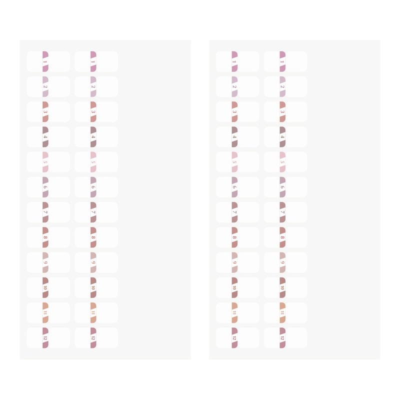 Midori Sticker Index Label S Chiratto Numbers Pink bei Nauli and Stories