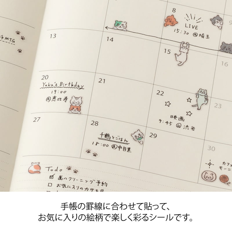 Midori Sticker Sticker Lined Cat bei Nauli and Stories
