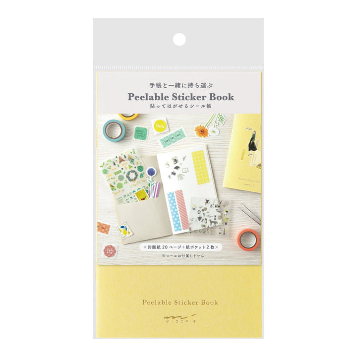 Midori Stickerbuch Sticker Book with Pocket gelb