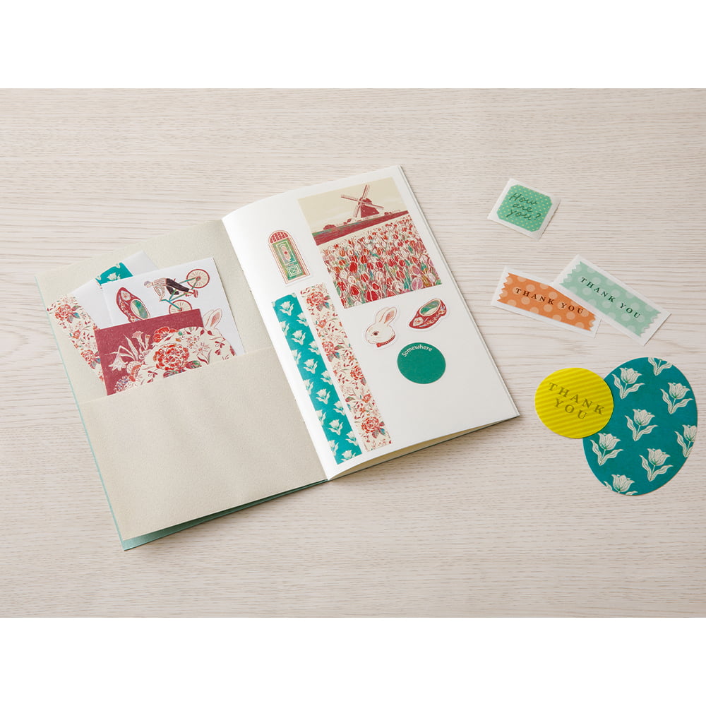 Midori Stickerbuch Sticker Book with Pocket Light blau