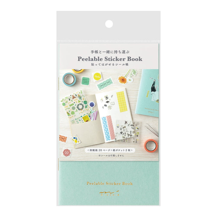 Midori Stickerbuch Sticker Book with Pocket Light blau