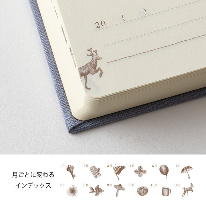 Midori Tagebuch 3-Year Diary Gate Mini Blau Lila | 3-Jahres Tagebuch bei Nauli and Stories