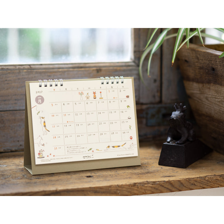 Midori Tischkalender Calendar Ring M Cat 2027 bei Nauli and Stories