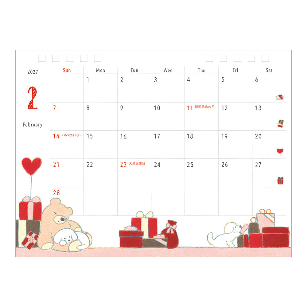 Midori Tischkalender Calendar Ring M Dog 2027 bei Nauli and Stories