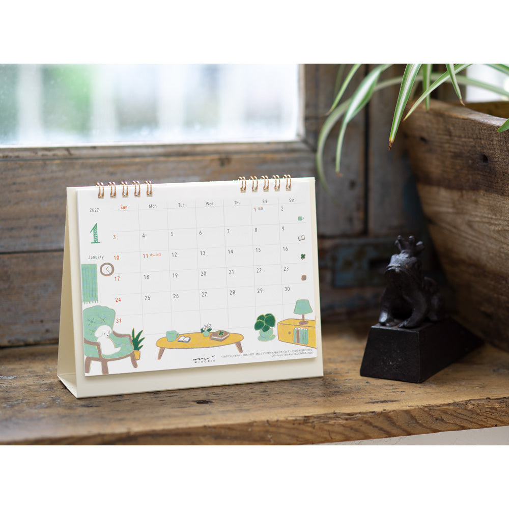 Midori Tischkalender Calendar Ring M Dog 2027 bei Nauli and Stories