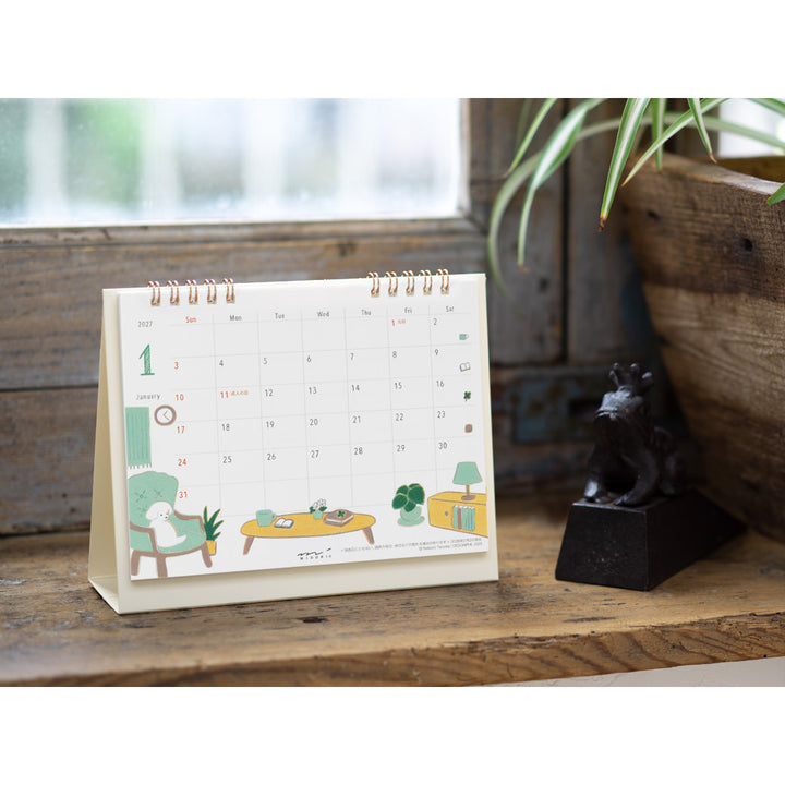 Midori Tischkalender Calendar Ring M Dog 2027 bei Nauli and Stories