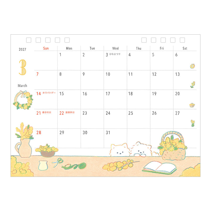 Midori Tischkalender Calendar Ring M Dog 2027 bei Nauli and Stories