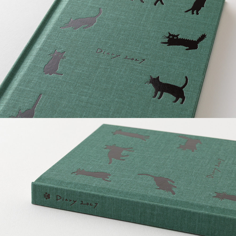 Midori Wochenkalender B6 2027 Book Style Diary B6 Variant Cat Green | Wochenkalender bei Nauli and Stories