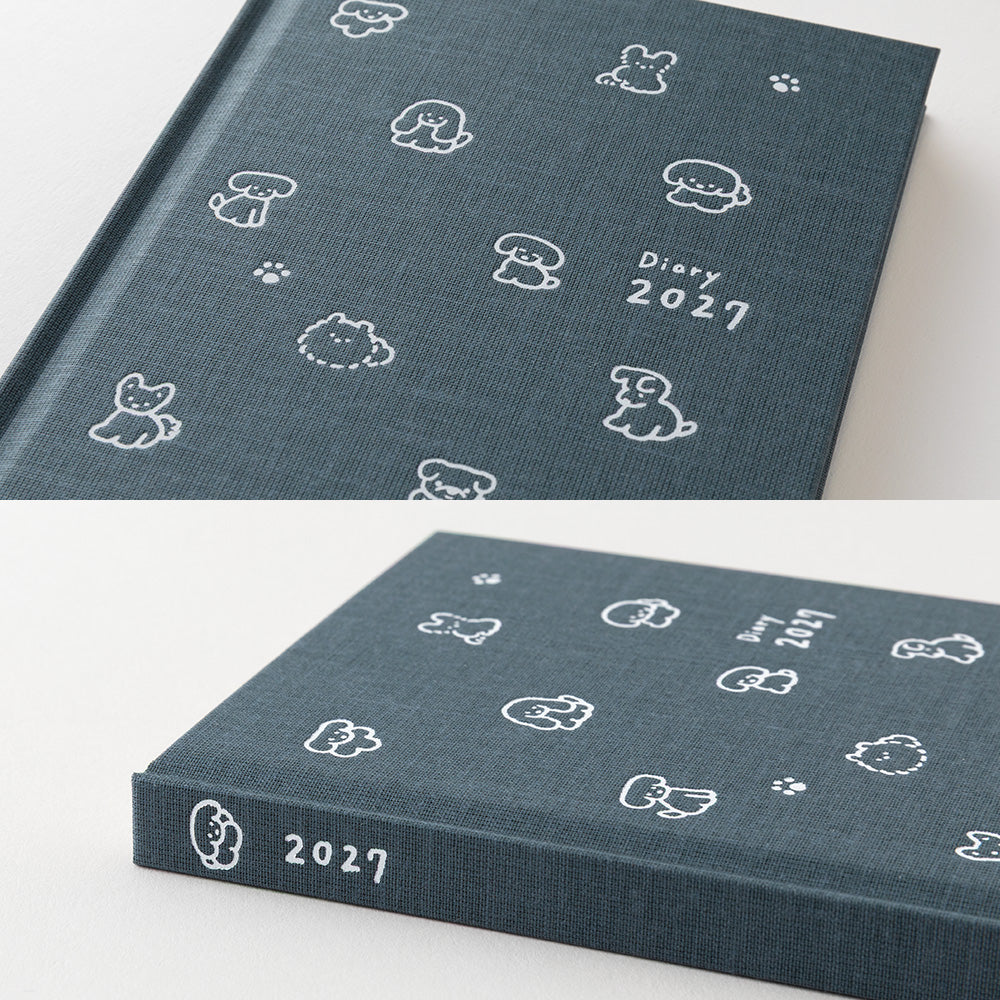 Midori Wochenkalender B6 2027 Book Style Diary B6 Variant Dog Navy | Wochenkalender bei Nauli and Stories