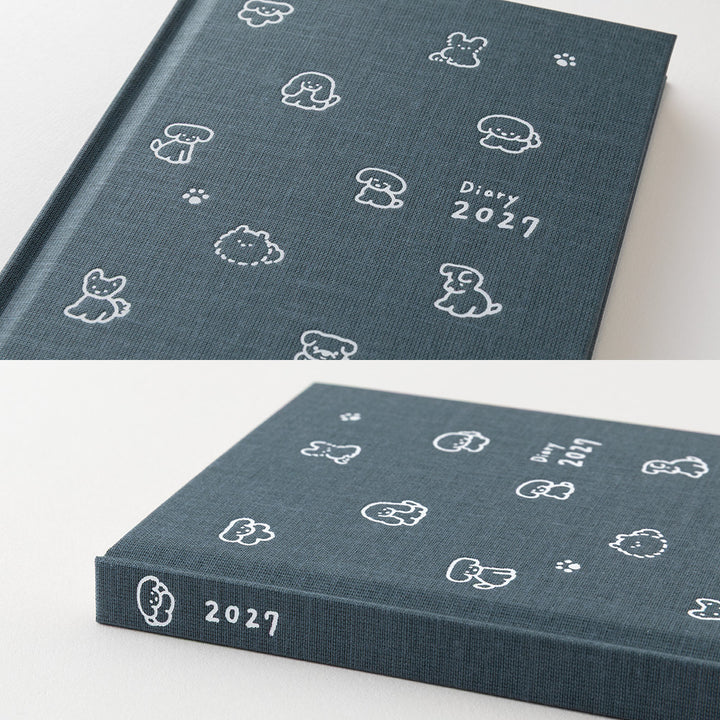 Midori Wochenkalender B6 2027 Book Style Diary B6 Variant Dog Navy | Wochenkalender bei Nauli and Stories