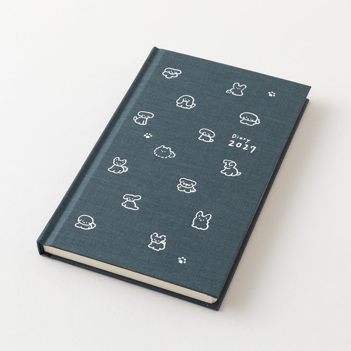 Midori Wochenkalender B6 2027 Book Style Diary B6 Variant Dog Navy | Wochenkalender bei Nauli and Stories