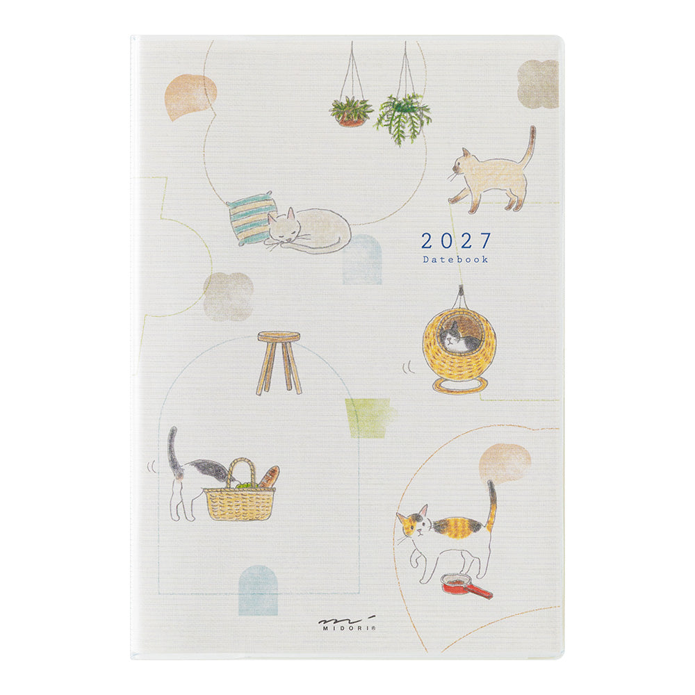 Midori Wochenkalender B6 2027 Pocket Diary B6 Cat | Wochenkalender mit Monatsübersicht Katzen bei Nauli and Stories