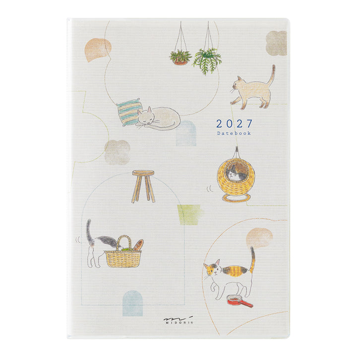 Midori Wochenkalender B6 2027 Pocket Diary B6 Cat | Wochenkalender mit Monatsübersicht Katzen bei Nauli and Stories