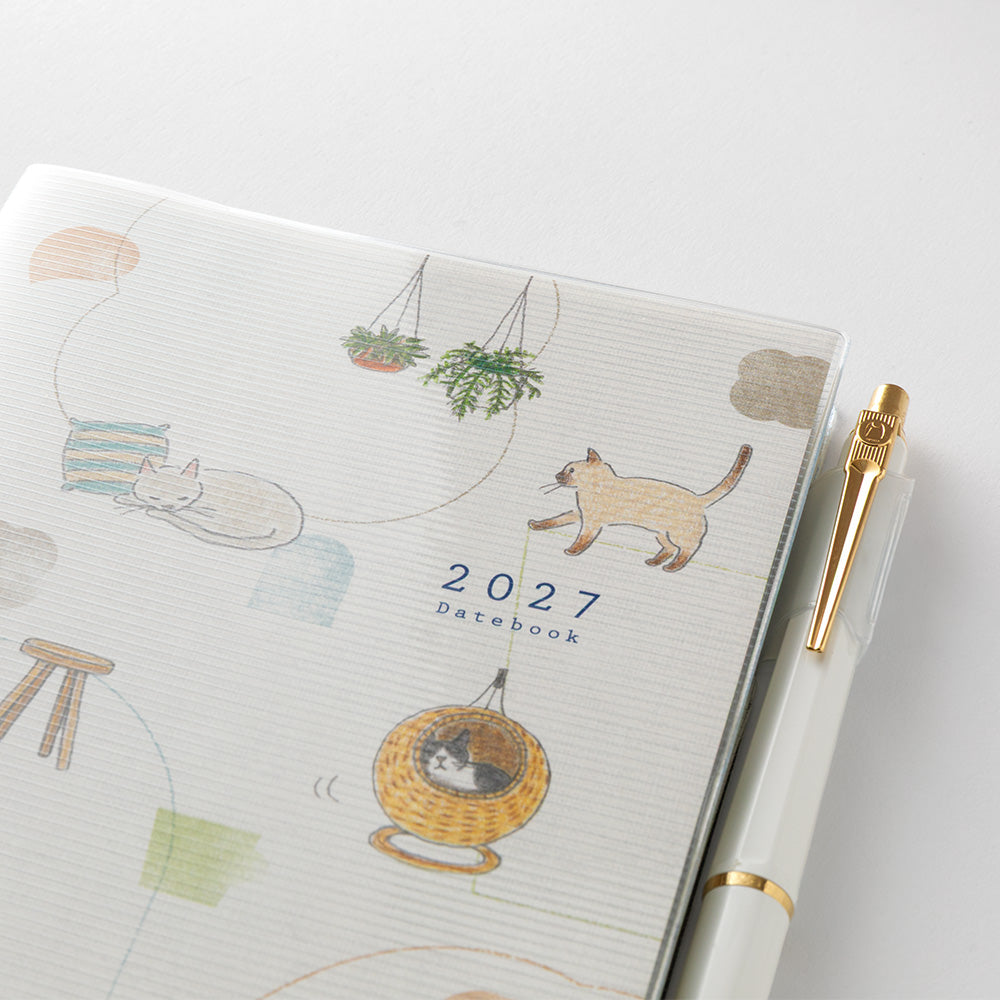Midori Wochenkalender B6 2027 Pocket Diary B6 Cat | Wochenkalender mit Monatsübersicht Katzen bei Nauli and Stories