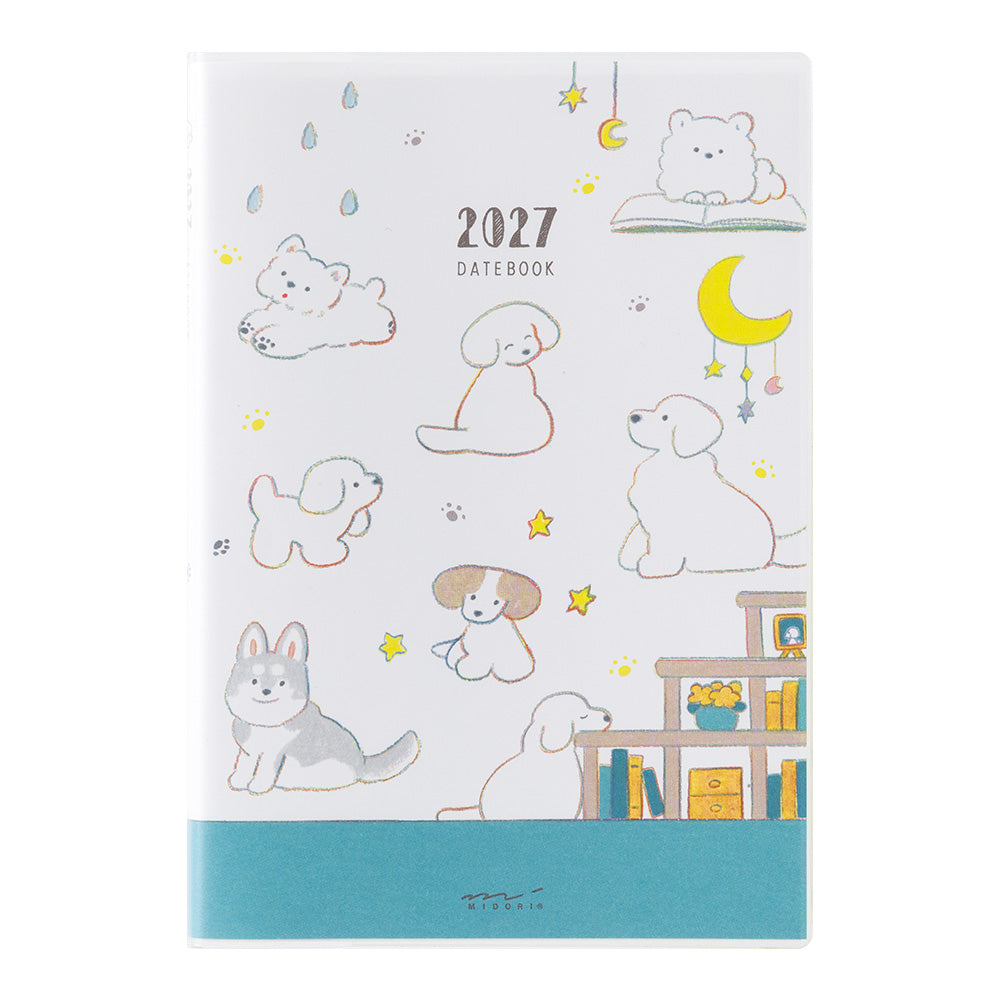 Midori Wochenkalender B6 2027 Pocket Diary B6 Dog | Wochenkalender mit Monatsübersicht Hunde bei Nauli and Stories