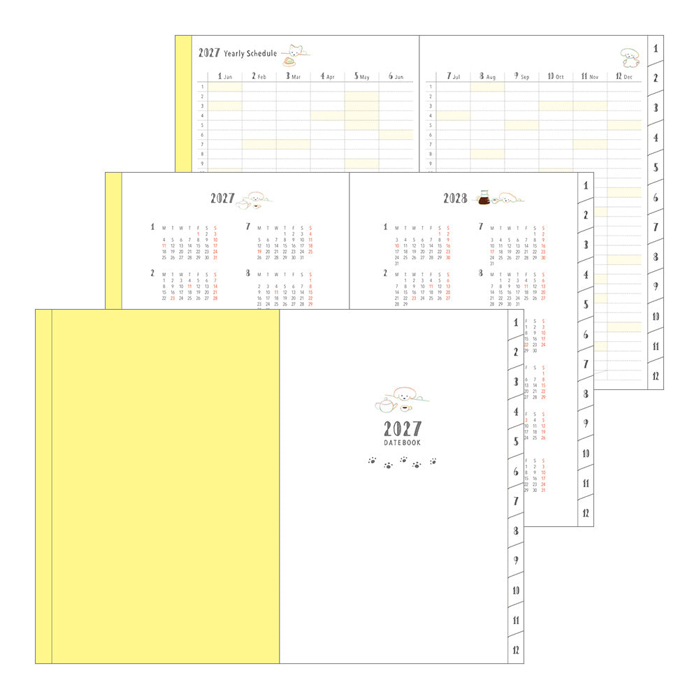 Midori Wochenkalender B6 2027 Pocket Diary B6 Dog | Wochenkalender mit Monatsübersicht Hunde bei Nauli and Stories