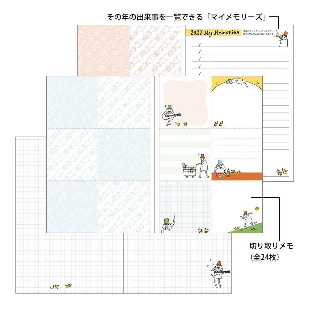 Midori Wochenkalender B6 2027 Pocket Diary B6 Ojisan | Wochenkalender mit Monatsübersicht bei Nauli and Stories