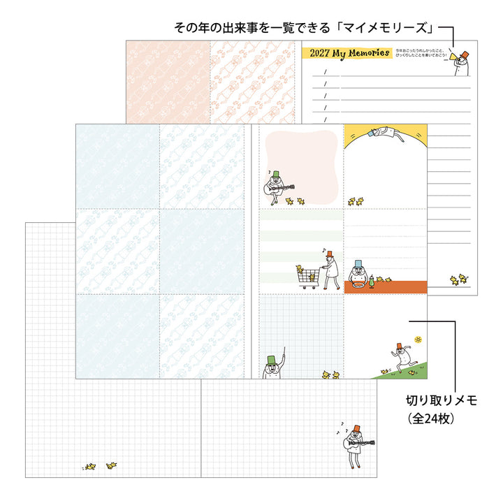 Midori Wochenkalender B6 2027 Pocket Diary B6 Ojisan | Wochenkalender mit Monatsübersicht bei Nauli and Stories