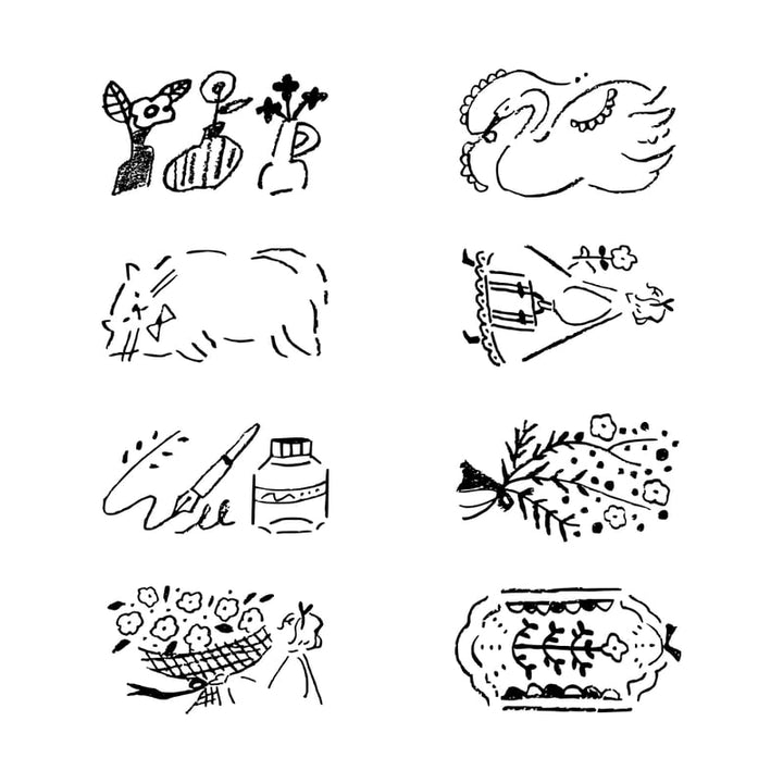 MISC. Distribution Pre-Inked Stempel Paintable Rotating Stamp Dial Antique bei Nauli and Stories