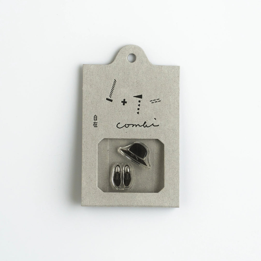 Mizushima Stempel JIZAI Clear Stamp COMBI Hat and Shoes bei Nauli and Stories