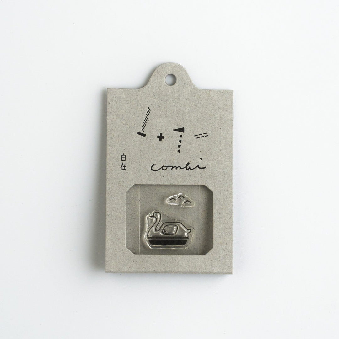 Mizushima Stempel JIZAI Clear Stamp COMBI Swan Boat bei Nauli and Stories