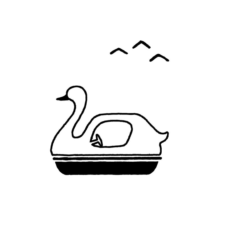 Mizushima Stempel JIZAI Clear Stamp COMBI Swan Boat bei Nauli and Stories