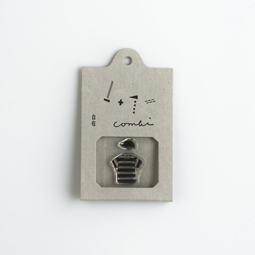 Mizushima Stempel JIZAI Clear Stamp COMBI T-shirt and Cap bei Nauli and Stories