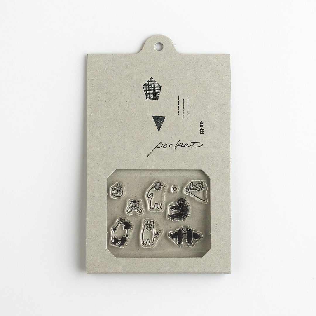 Mizushima Stempel JIZAI Clear Stamp POCKET Nan-nidemo Mazari-tai 02 bei Nauli and Stories