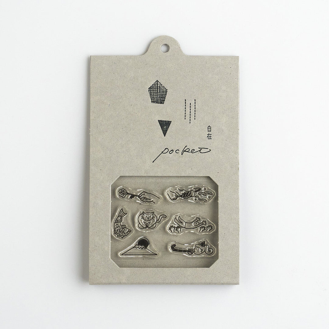 Mizushima Stempel JIZAI Clear Stamp POCKET OIWAI bei Nauli and Stories