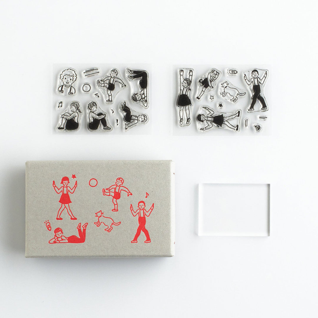 Mizushima Stempel Masuko Eri x mizushima JIZAI Clear Stamp Motif Set Children bei Nauli and Stories