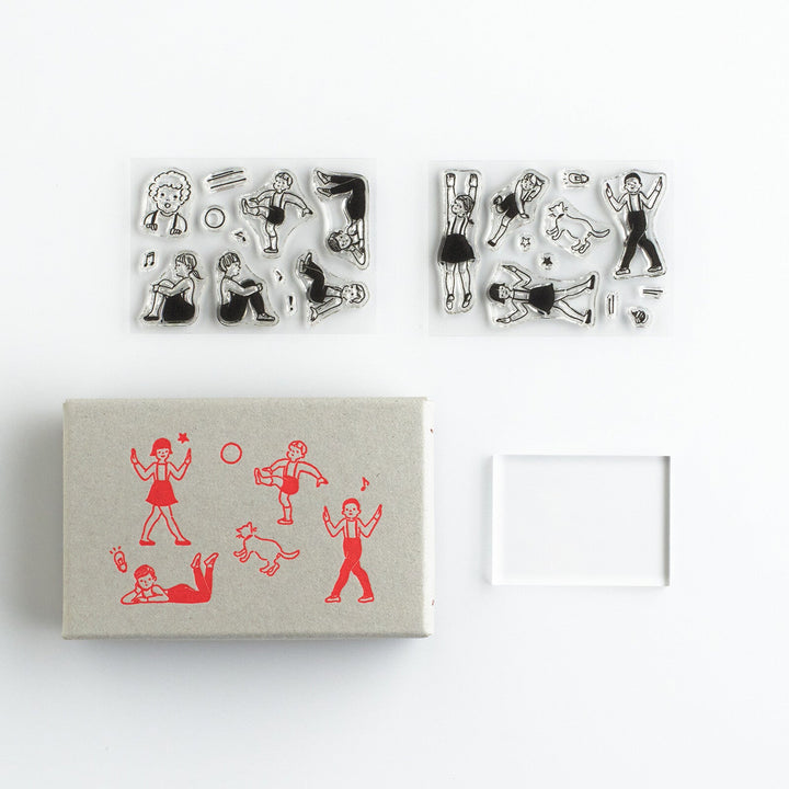 Mizushima Stempel Masuko Eri x mizushima JIZAI Clear Stamp Motif Set Children bei Nauli and Stories