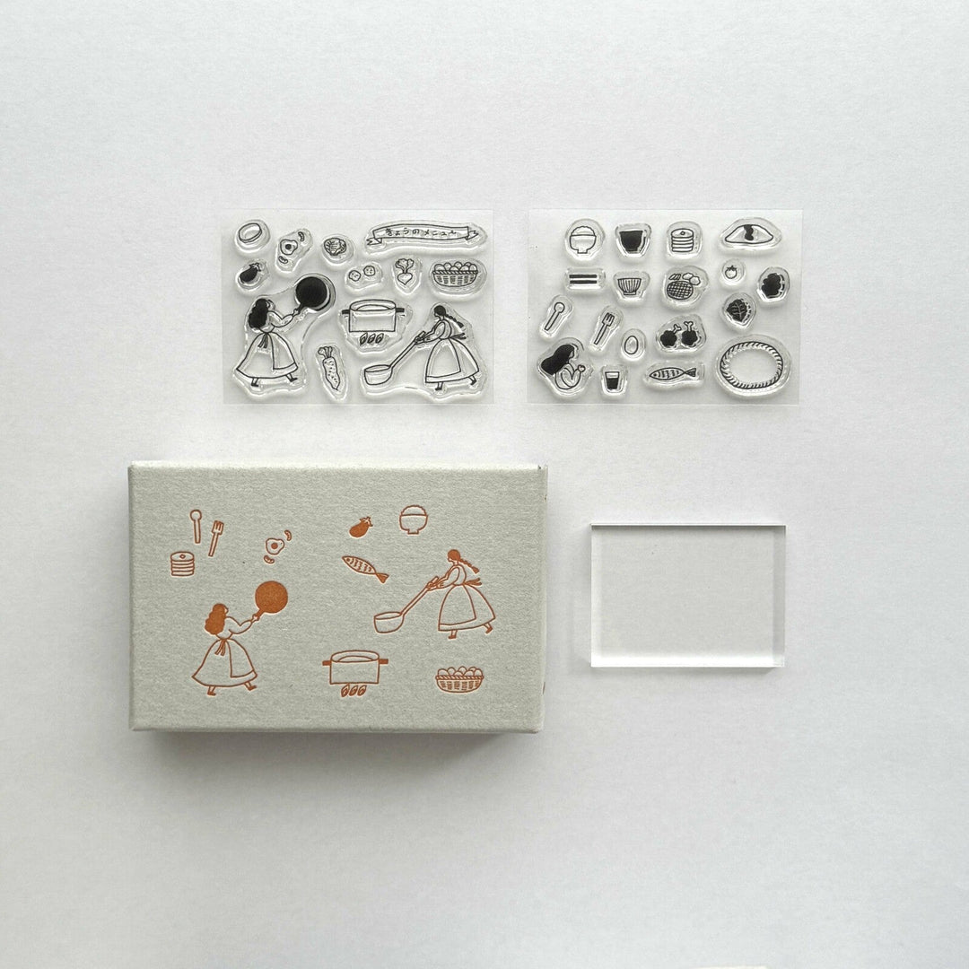 Mizushima Stempel necktie × mizushima JIZAI Clear Stamp BOX Motif set Everyday Meals bei Nauli and Stories