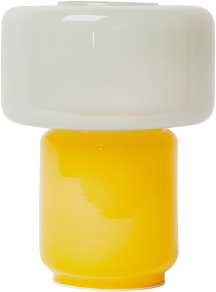 Nauli Glaslampe, gelb/minze, 16xø12,5 cm bei Nauli and Stories