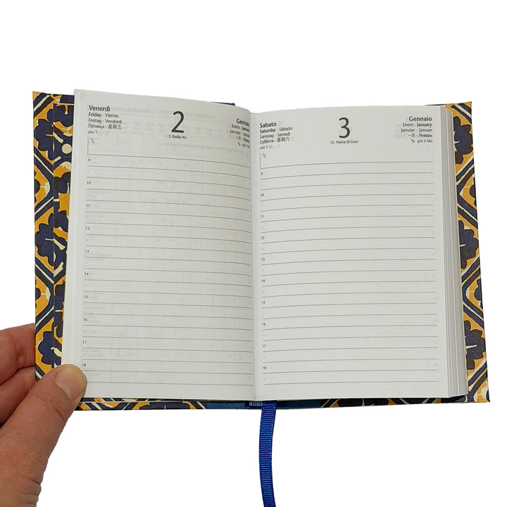 Nauli Nauli Tagesplaner A6 2026 Tagesplaner DIN A6 Kornblumen grün gelb bei Nauli and Stories