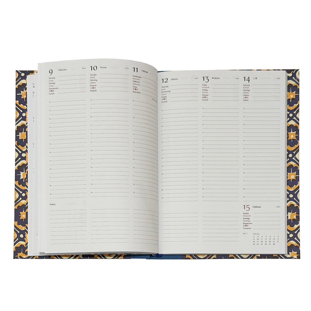 Nauli Nauli Wochenplaner A5 2026 Wochenkalender DIN A5 bunga blau bei Nauli and Stories