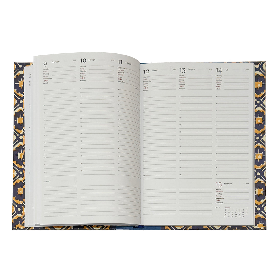 Nauli Nauli Wochenplaner A5 2026 Wochenkalender DIN A5 bunga blau bei Nauli and Stories