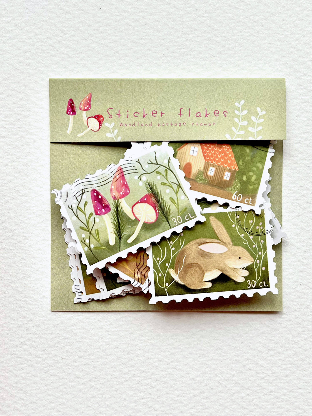 Nikki Dotti Sticker Sticker flakes - Woodland postage stamps