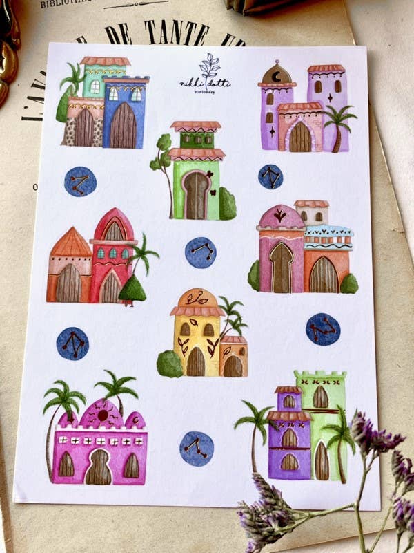 Nikki Dotti Sticker Sticker sheet - Mystic houses Gold foil