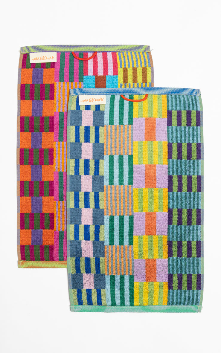 Odds & Ends Handtücher 2-er Set Gästehandtücher Duo #75 Tulip Quilt 30x50cm bei Nauli and Stories