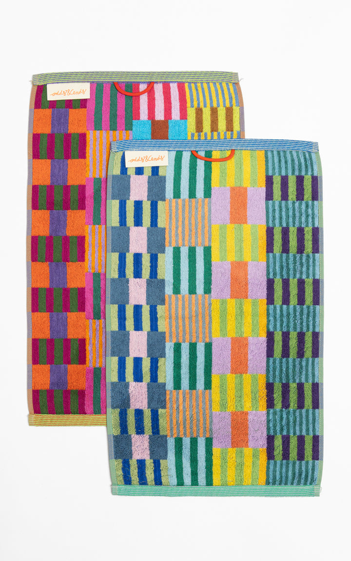 Odds & Ends Handtücher 2-er Set Gästehandtücher Duo #75 Tulip Quilt 30x50cm bei Nauli and Stories