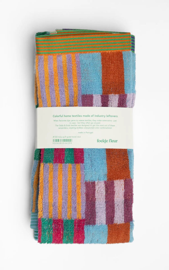 Odds & Ends Handtücher 2-er Set Gästehandtücher Duo Tulip Quilt #102 bei Nauli and Stories