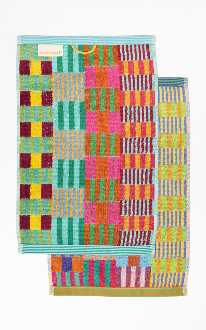 Odds & Ends Handtücher 2-er Set Gästehandtücher Duo Tulip Quilt #102 bei Nauli and Stories