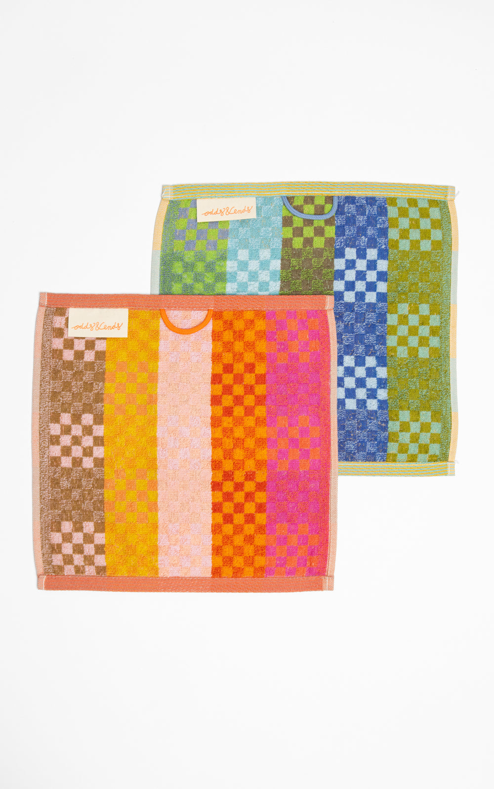 Odds & Ends Handtücher 2er Pack- saugfähige Baumwoll- Handtücher #84 Checkered Check, 30x30cm bei Nauli and Stories