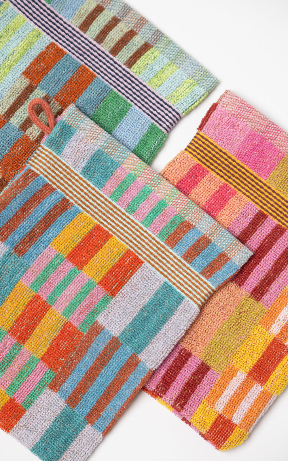 Odds & Ends Handtücher 3er Pack-  Baumwoll- Waschlappen Trio #80 tulip quilt bei Nauli and Stories