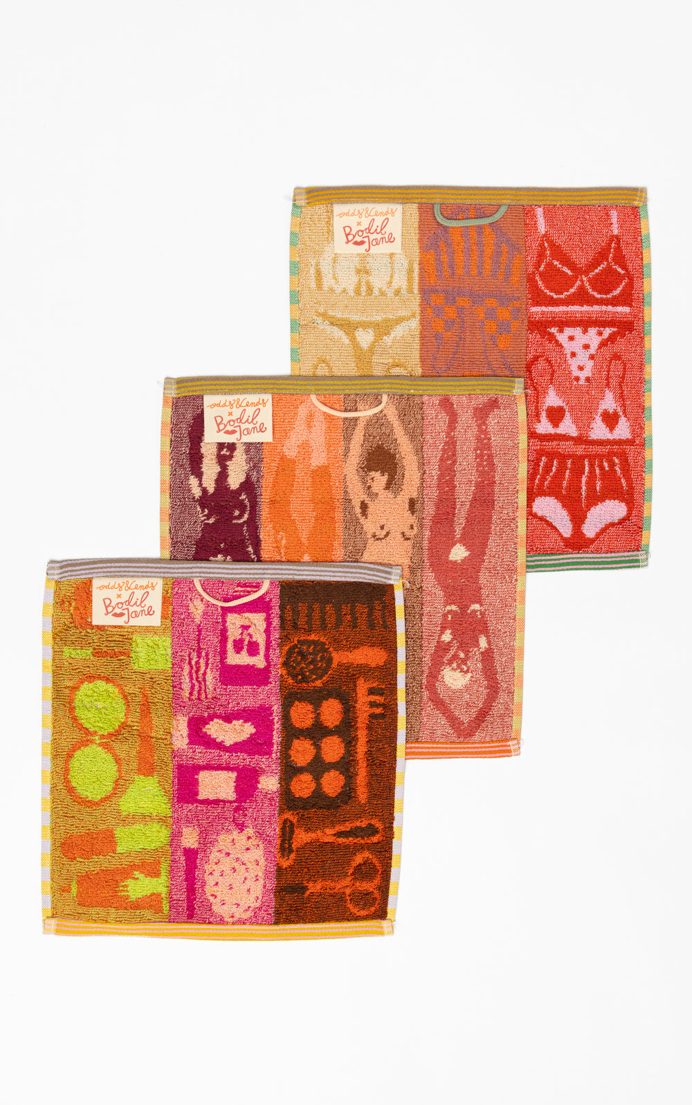 Odds & Ends Handtücher 3er Pack- saugfähige Baumwoll- Handtücher #120 Bodil Jane, 30 × 30 cm bei Nauli and Stories
