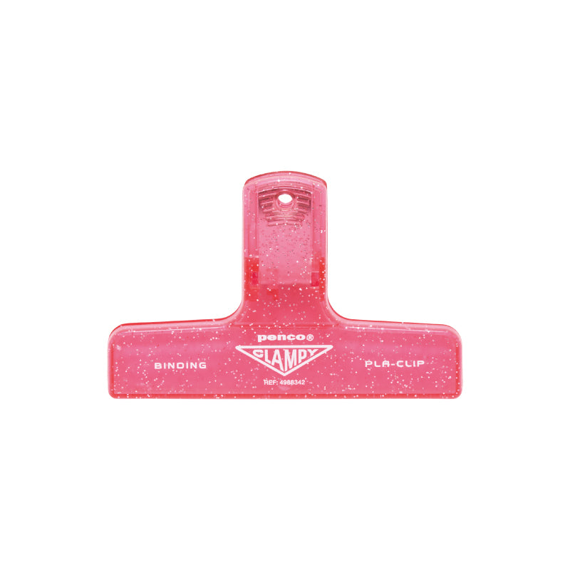 Penco Papierklammer Penco PlaClip Clear Glitter Pink | Transparenter Papierclip bei Nauli and Stories