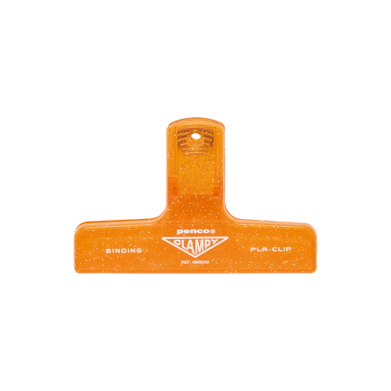 Penco Papierklammer PlaClip Clear Glitter Orange | Transparenter Papierclip von Penco bei Nauli and Stories