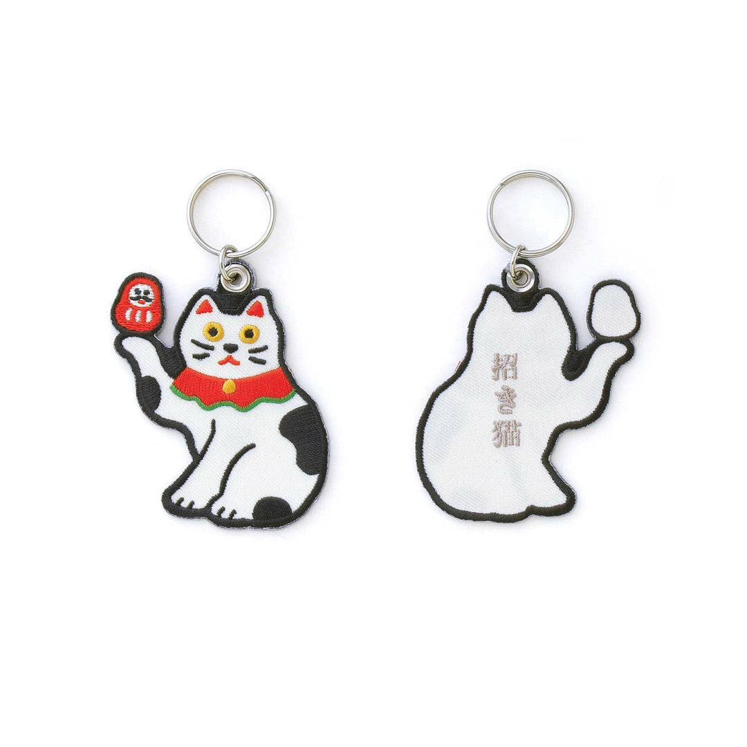 Penco Schlüsselanhänger Stitchwork Keychain Lucky Cat bei Nauli and Stories