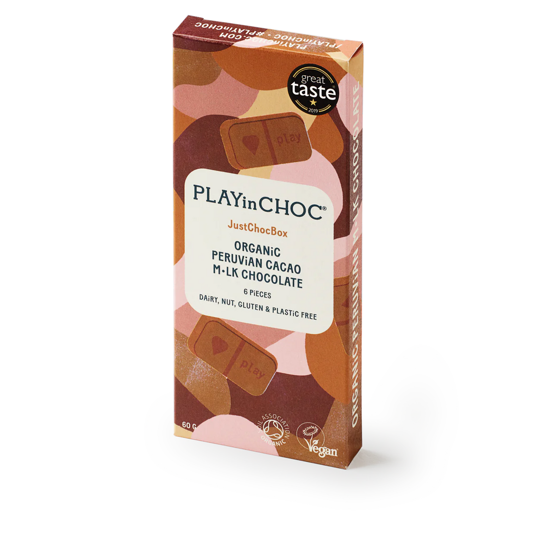 PLAYin CHOC Schokolade Vegane Schokolade mit Kokosblütenzucker  - JustChoc 60g